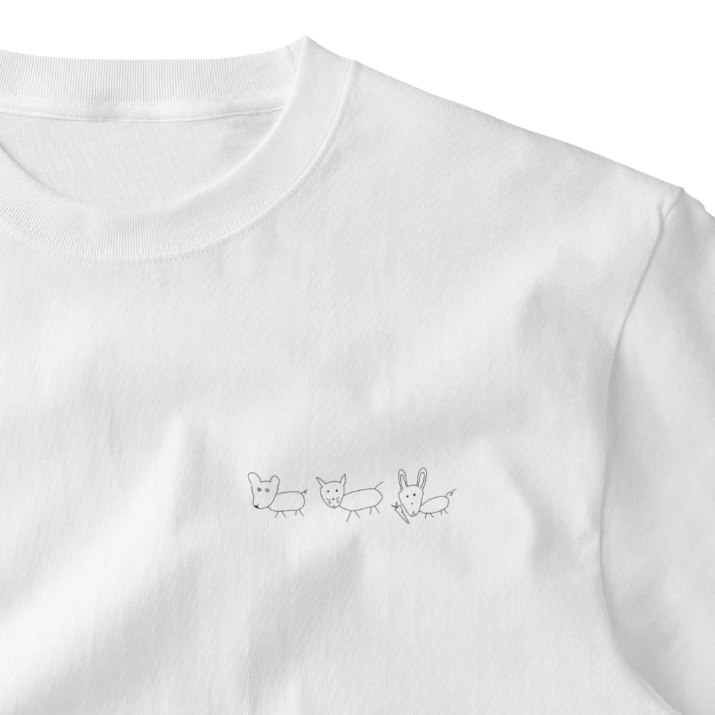 せぶんりばーのいぬ・ねこ・うさぎ One Point T-Shirt