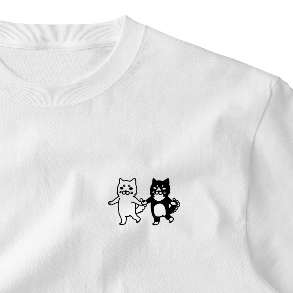 ヒヨッコ堂のるんたったWしばわん ワンポイントTシャツ