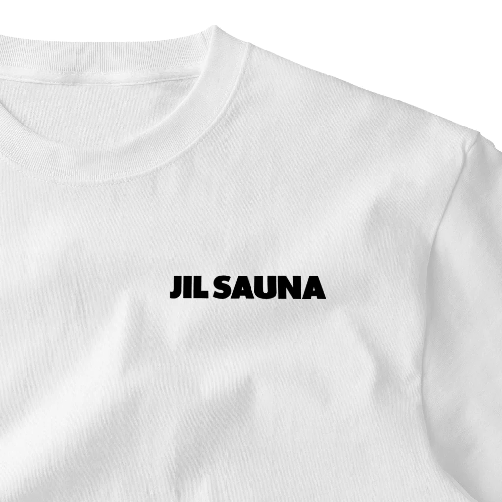 FUNNY JOKESのJIL SAUNA-ジルサウナ-黒ロゴ ワンポイントTシャツ