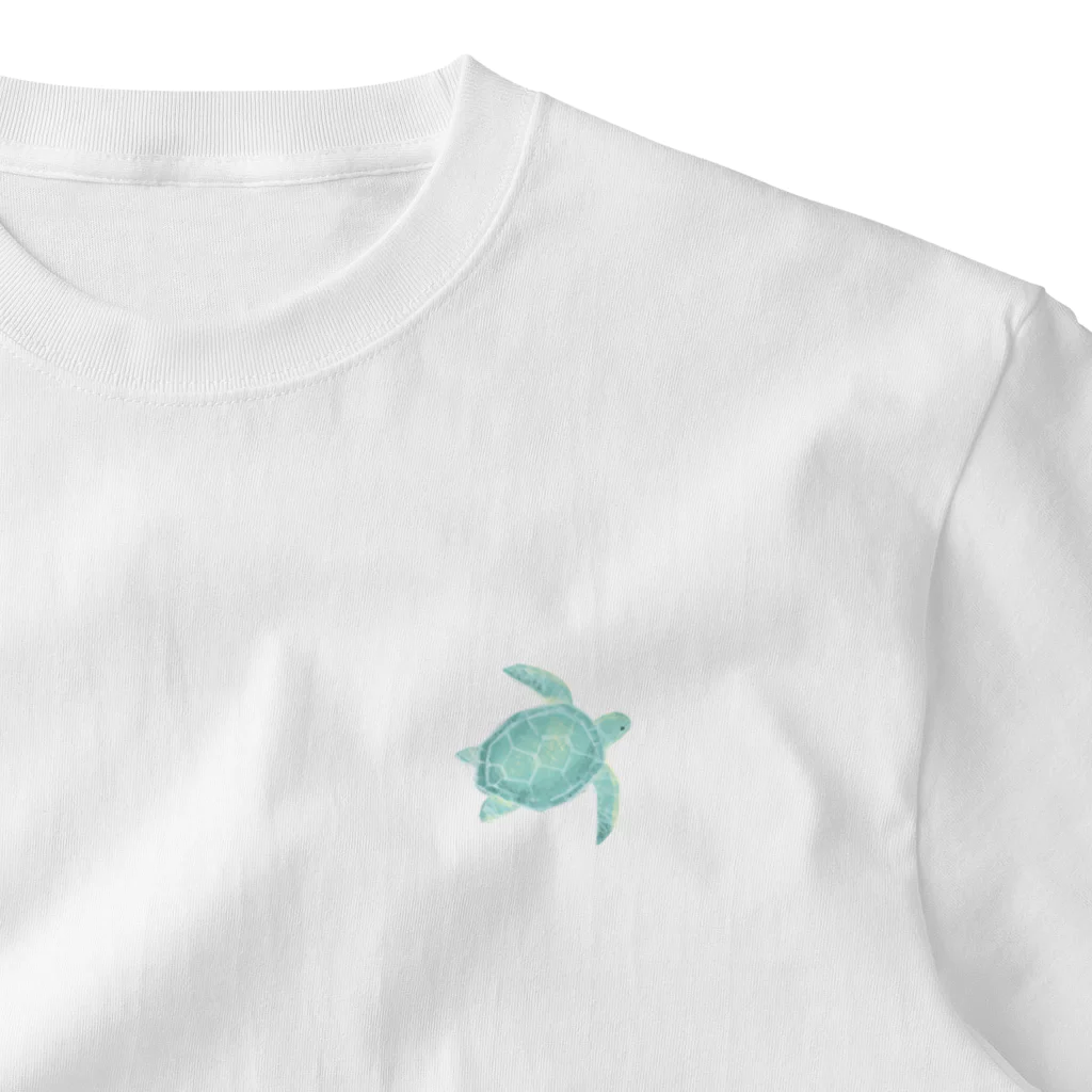 ゆきの絵です。のシンプルなウミガメさん One Point T-Shirt
