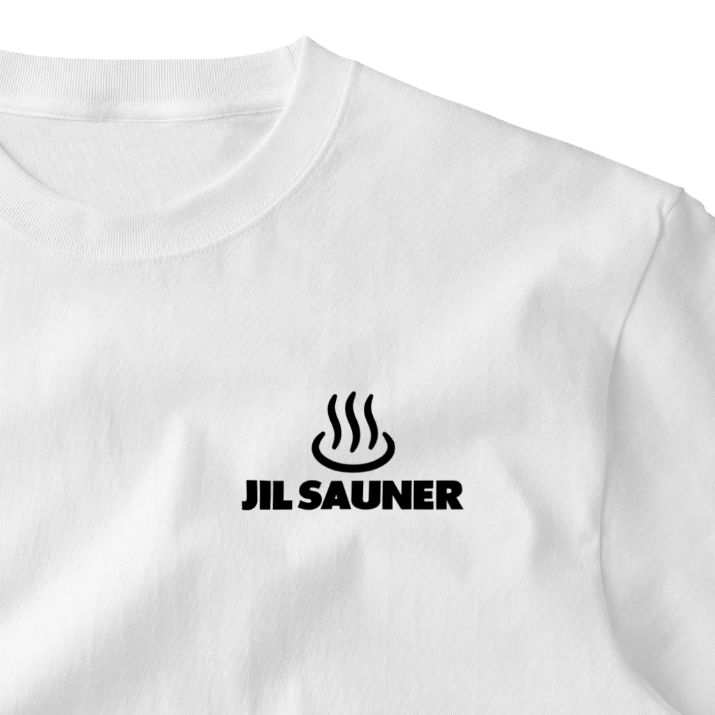 FUNNY JOKESのJIL SAUNER-ジルサウナー-温泉・銭湯マークロゴ ワンポイントTシャツ