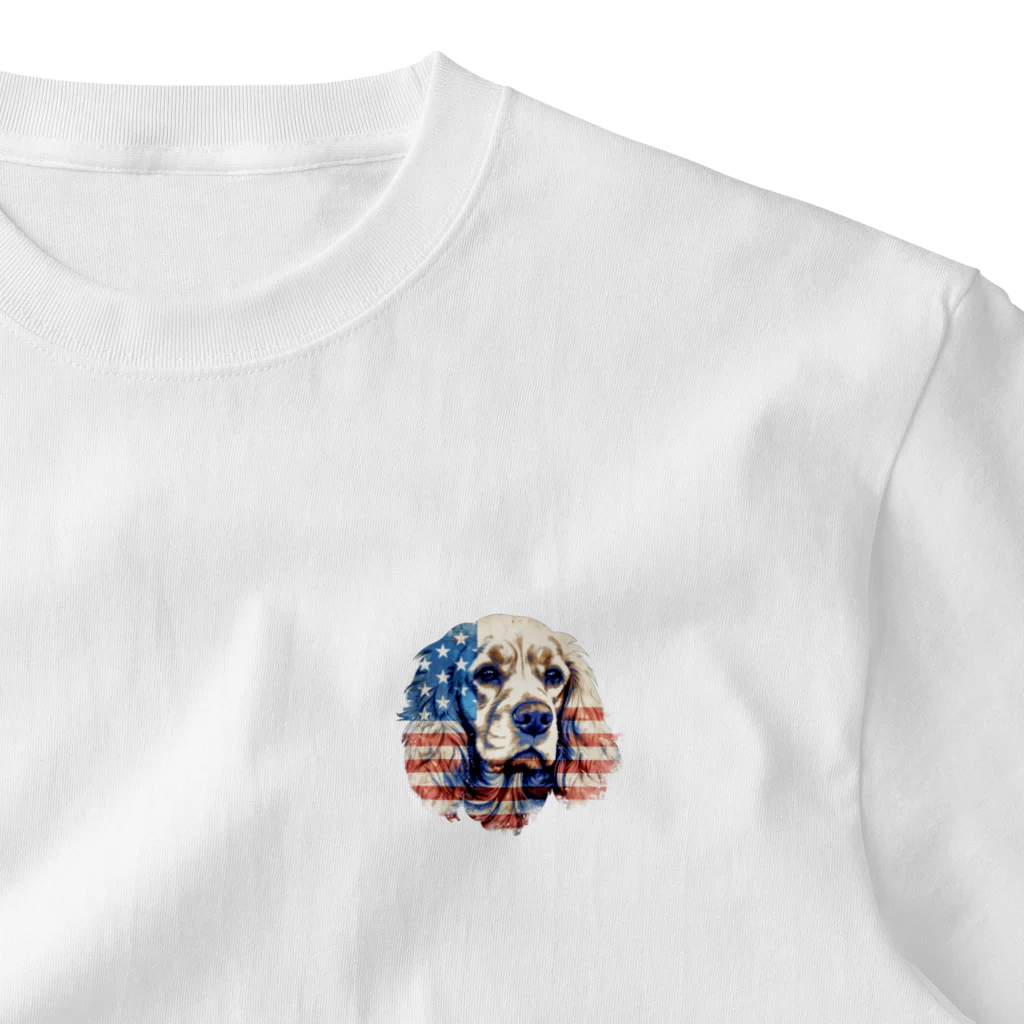 dogsdream8246のアメリカンコッカーアメリカ ワンポイントTシャツ