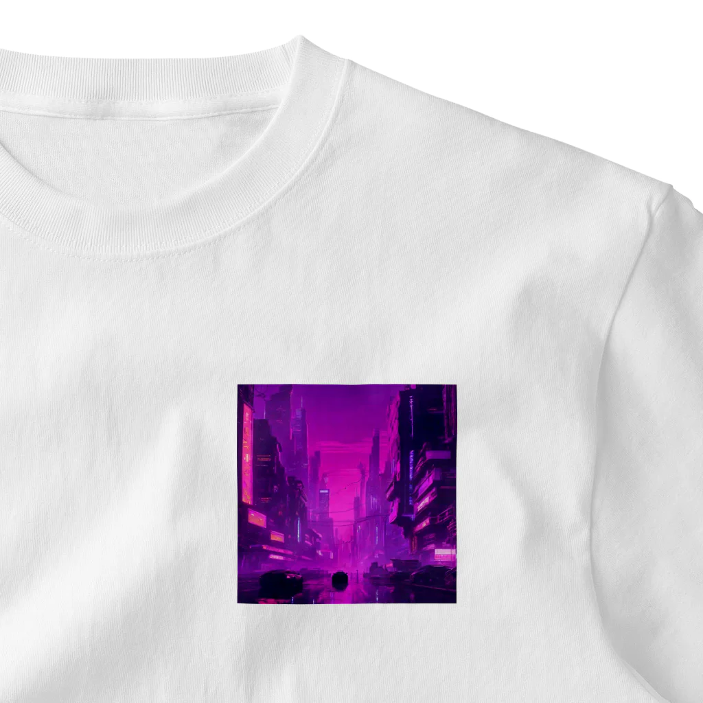 3tomo6's shopのpurple ワンポイントTシャツ