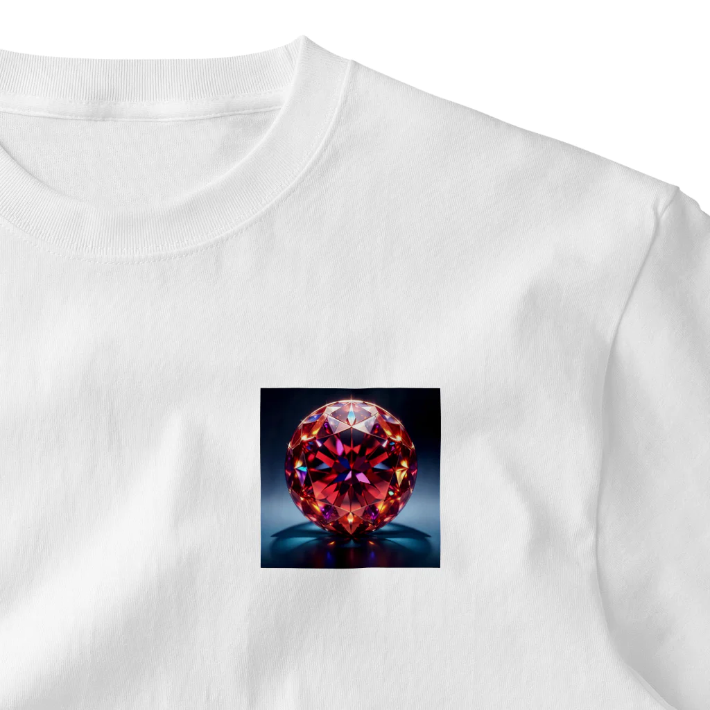 3tomo6's shopの赤い水晶 ワンポイントTシャツ