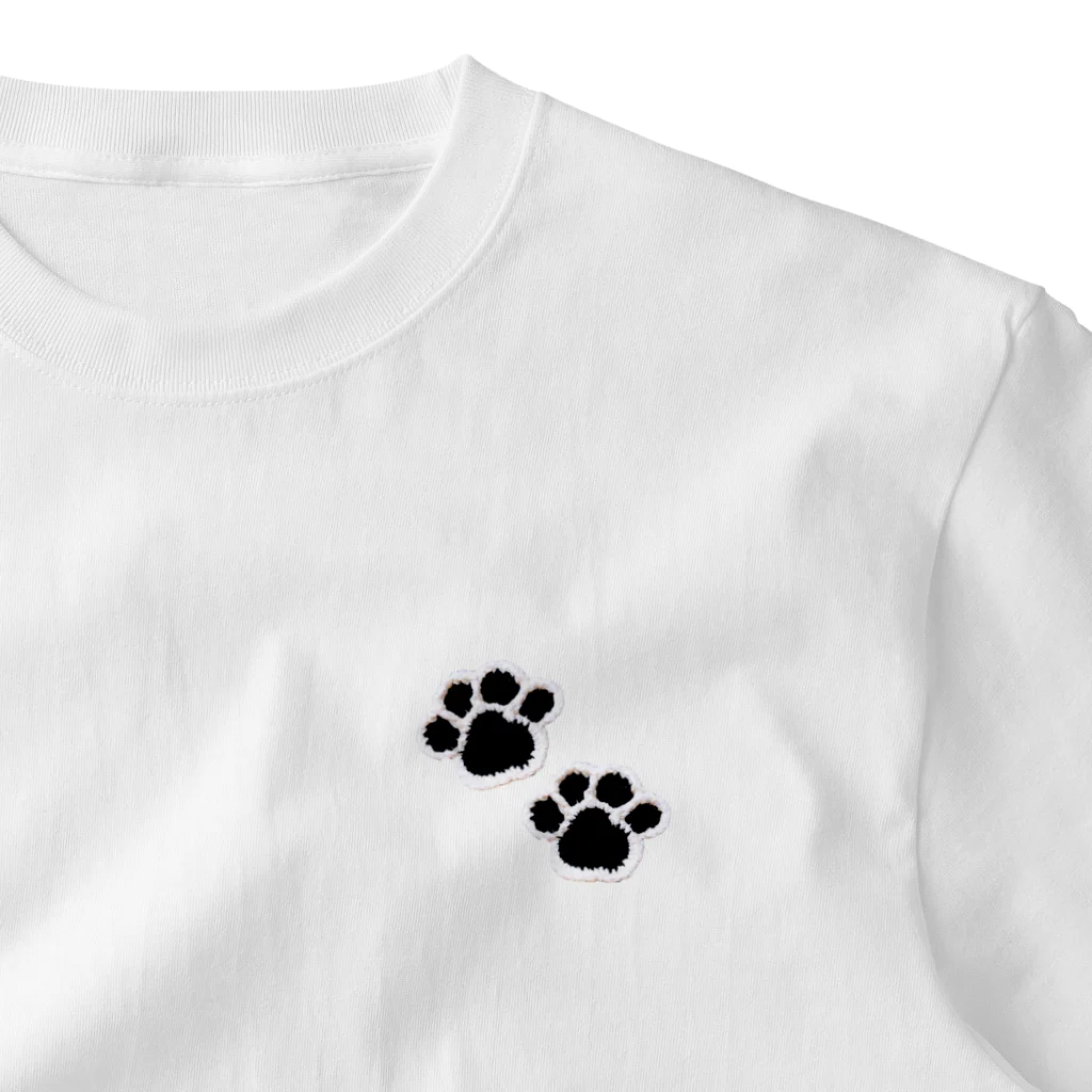 雨月-ugetu-のワンポイント肉球🐾 ワンポイントTシャツ