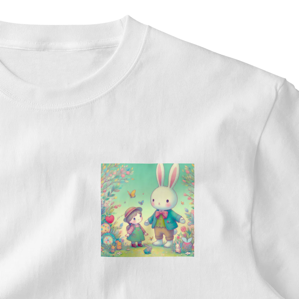 chan-takehaniの不思議な国のうさぴょん ワンポイントTシャツ