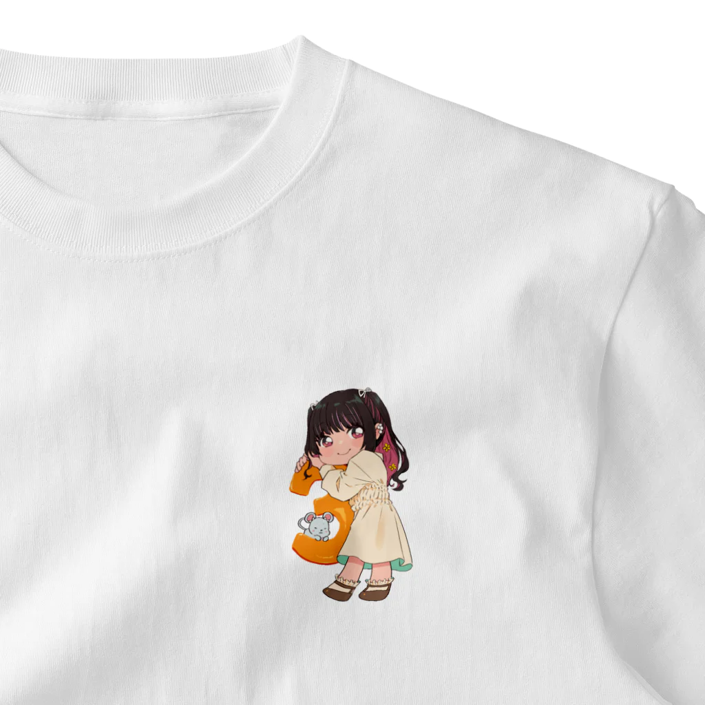 うぉぬ🐭✌🏻の3周年うぉぬちゃん ワンポイントTシャツ