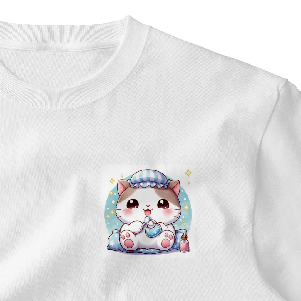 wtr3045のまるねこ33 ワンポイントTシャツ