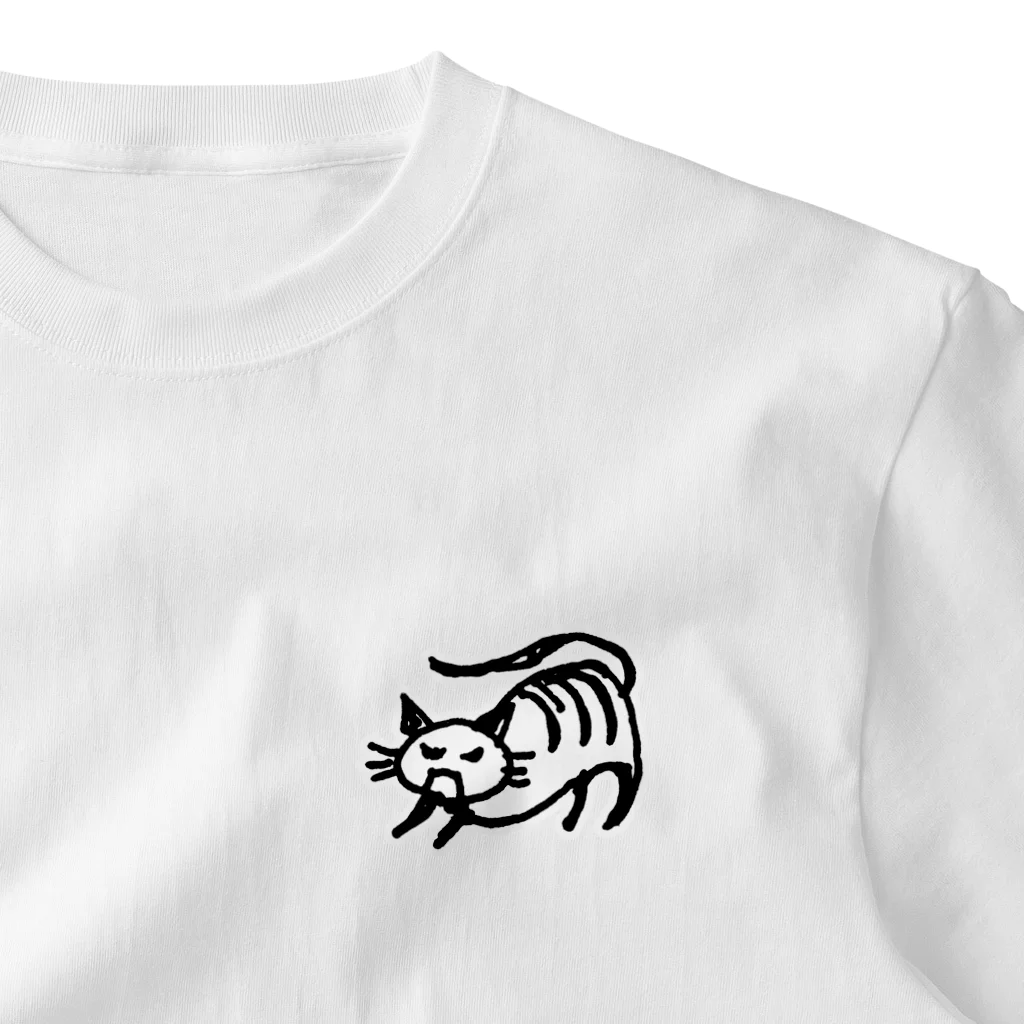 Katzenleben Design Studioの荒ぶるにゃんこ v1.2 ワンポイントTシャツ