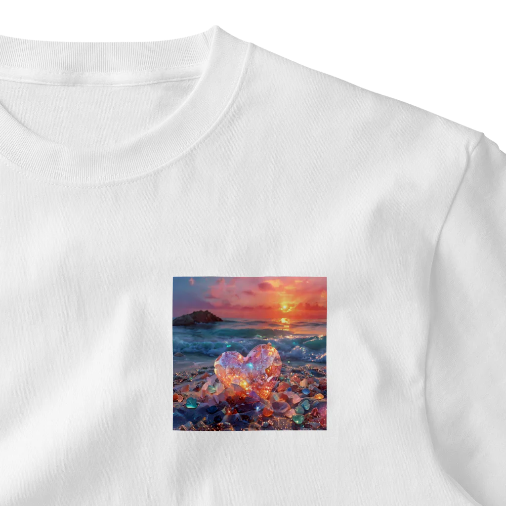 Mellow-Skyの美しすぎるハートシーグラス ワンポイントTシャツ