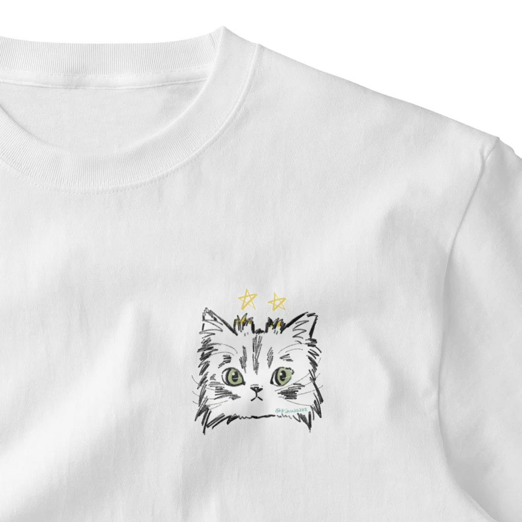 猫のきぬくんのお店の華麗なるツノ族 One Point T-Shirt
