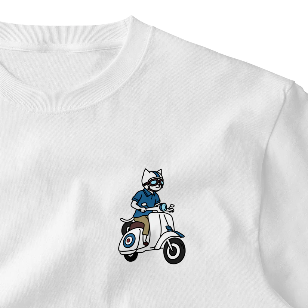 QROOVYのHOLIDAY ON A SCOOTER（文字無し） ワンポイントTシャツ