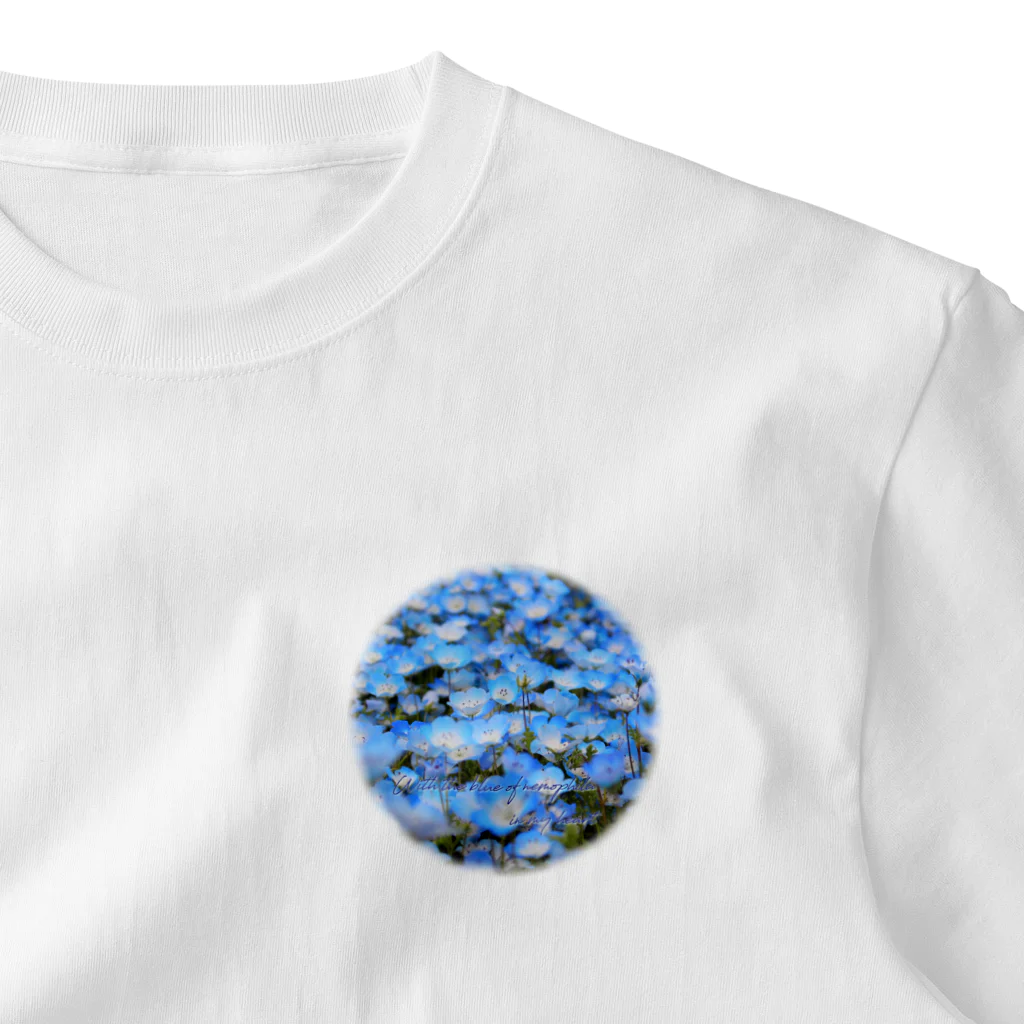 YOikibunのBlue of Nemophila  ワンポイントTシャツ