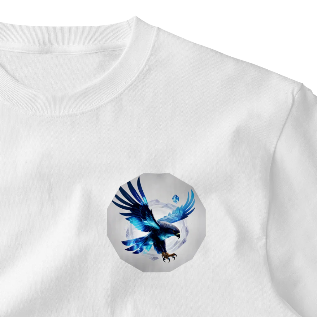 chibi_hikariのSoaring blue hawk One Point T-Shirt