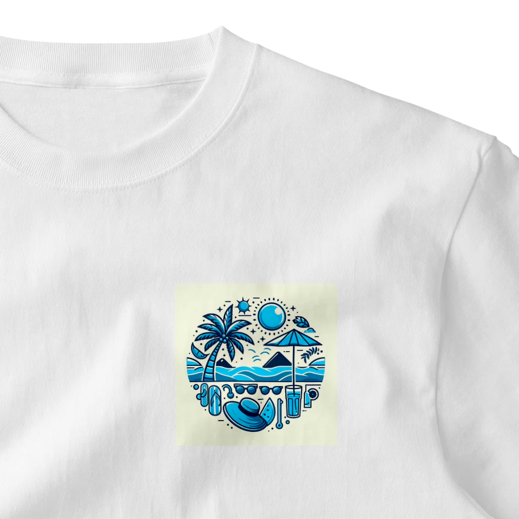 KAKOの真夏の海☀️ ワンポイントTシャツ