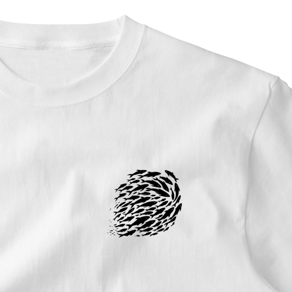 KURODA DESIGNsのさかなの群れ One Point T-Shirt