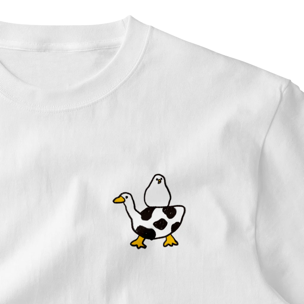 shigemiのMOO MOO DUCK RIDE ワンポイントTシャツ