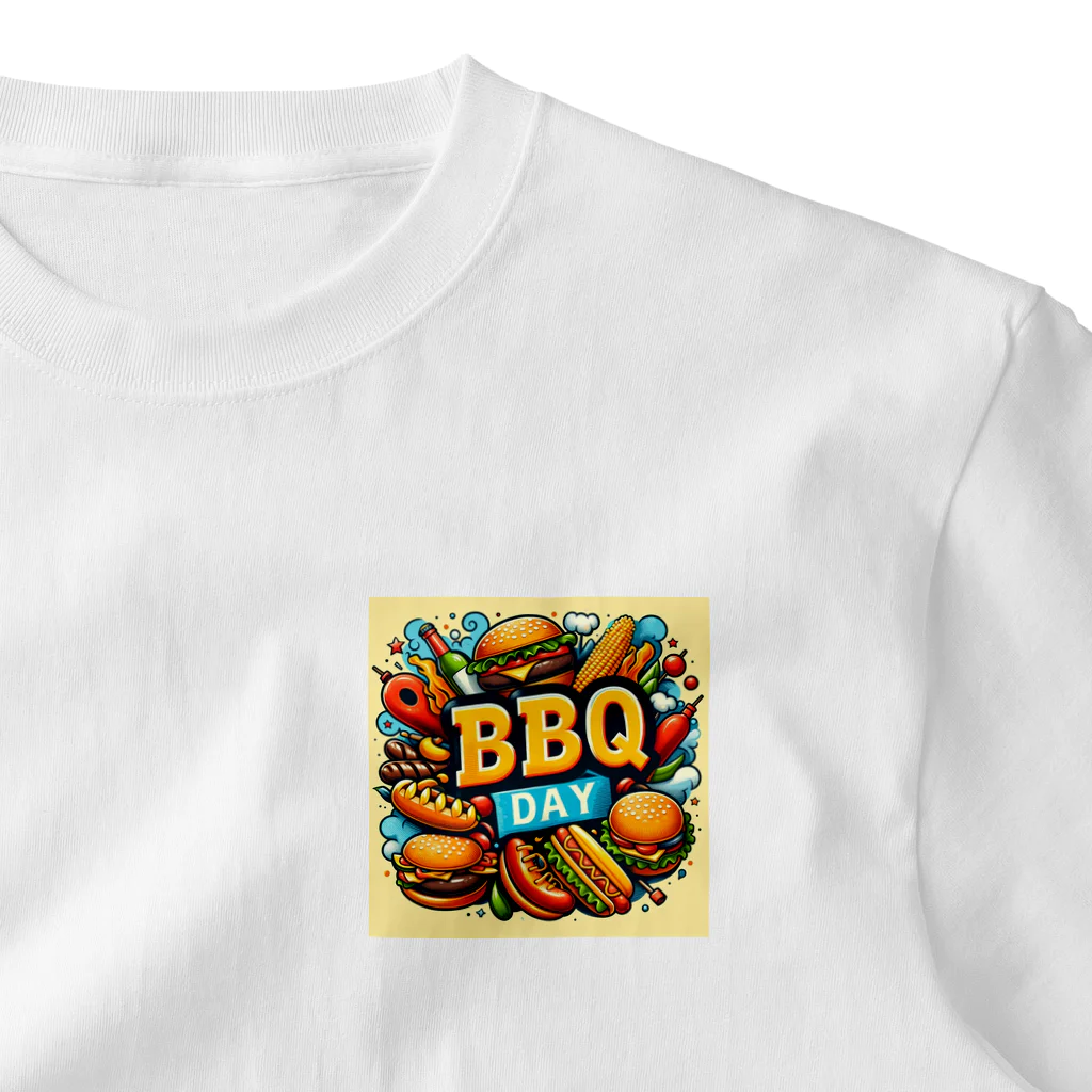 uhrsiyのBBQ DAY One Point T-Shirt