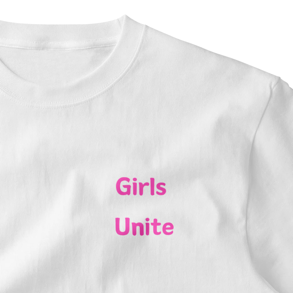 あい・まい・みぃのGirls Unite-女性たちが団結して力を合わせる言葉 ワンポイントTシャツ