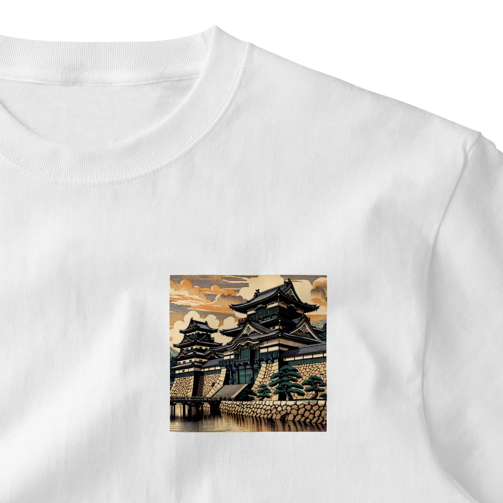 Hey和の二条城　世界遺産　絵画 ワンポイントTシャツ