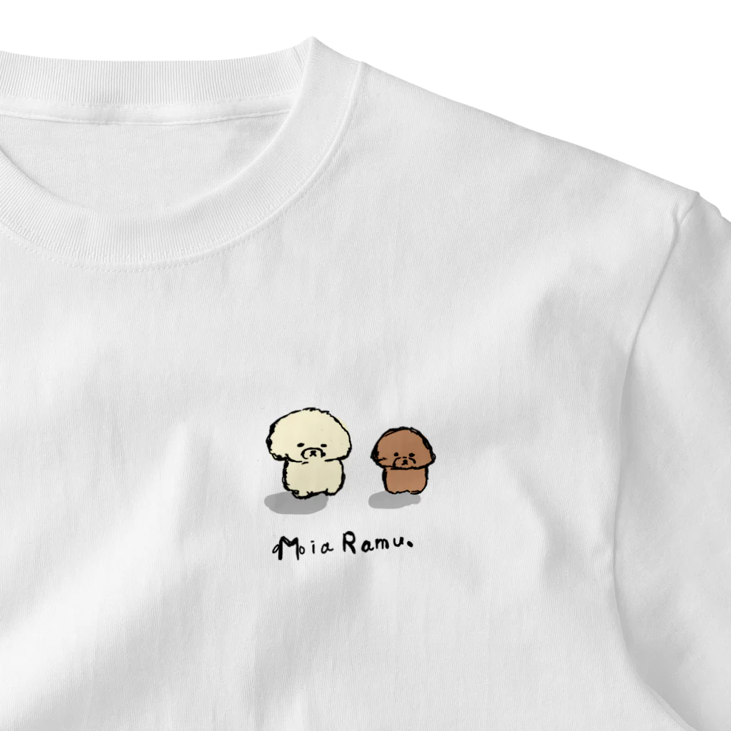 miaramuのゆるりミアラムトイプードルの真顔 ワンポイントTシャツ