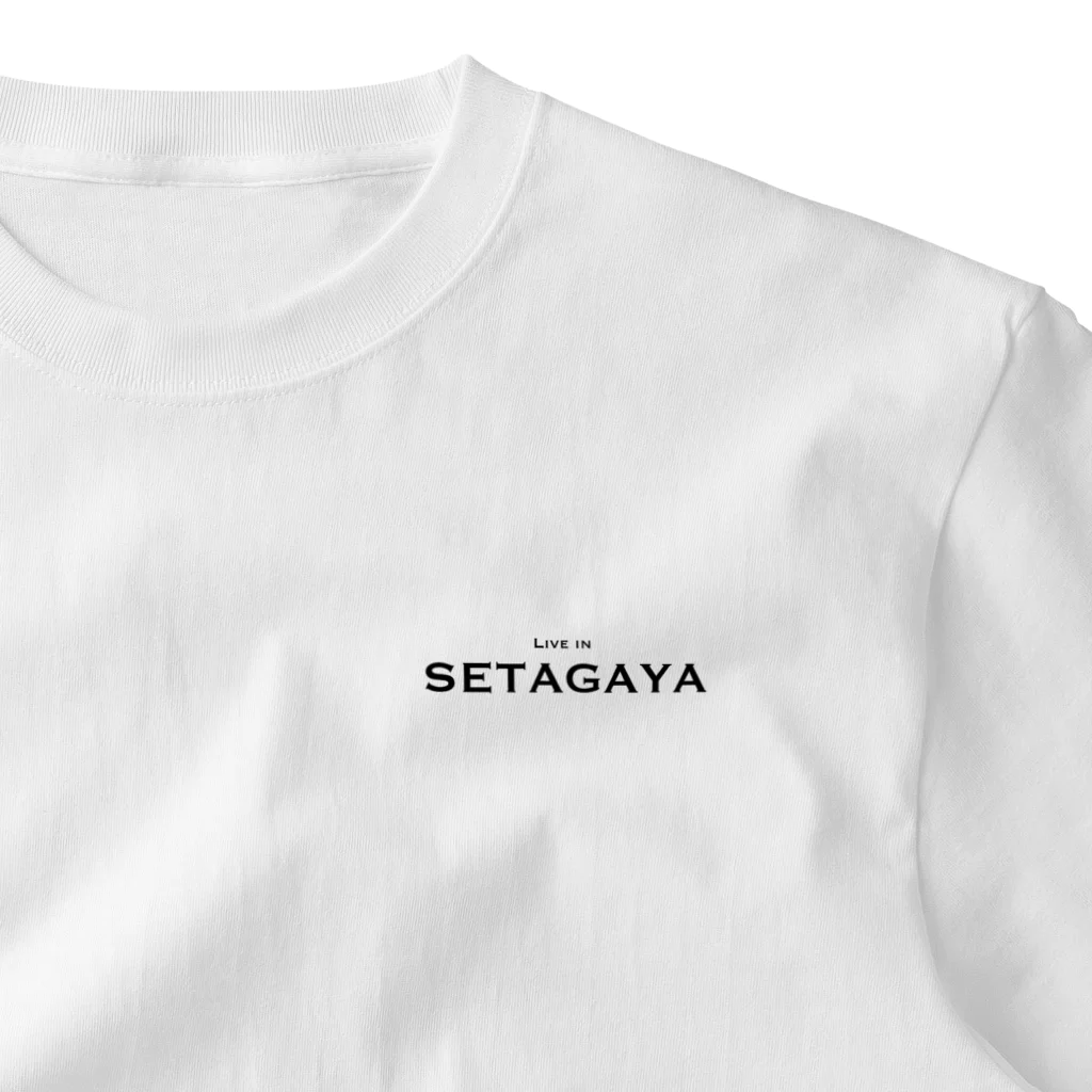 せたが屋さんの世田谷グッズ　ブラックlive in setagayaロゴ（setagaya item） ワンポイントTシャツ