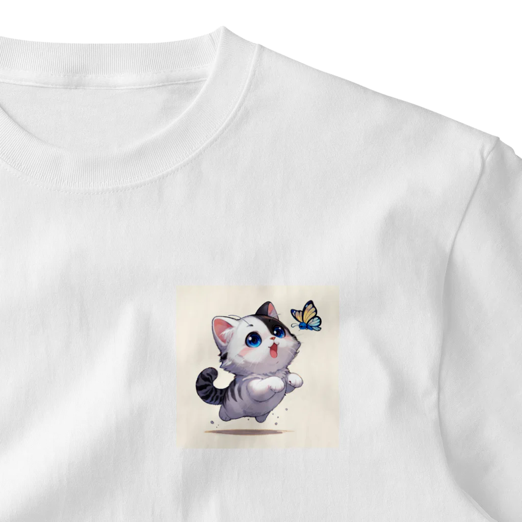 yos-1292583のねこニコばん ワンポイントTシャツ