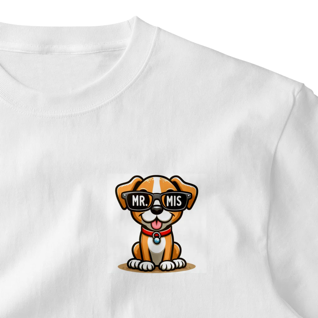 namidamakiのグラサンDog ワンポイントTシャツ