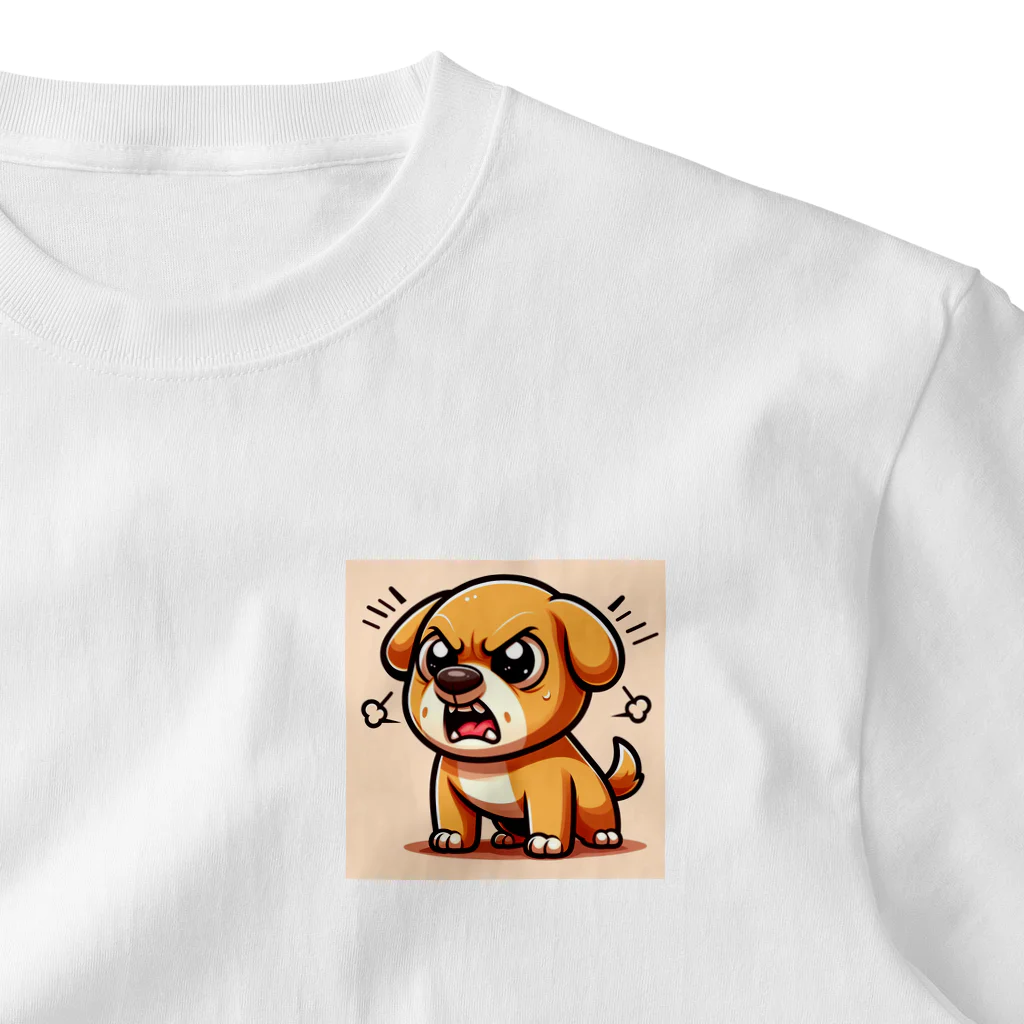 namidamakiの怒りん坊犬 ワンポイントTシャツ