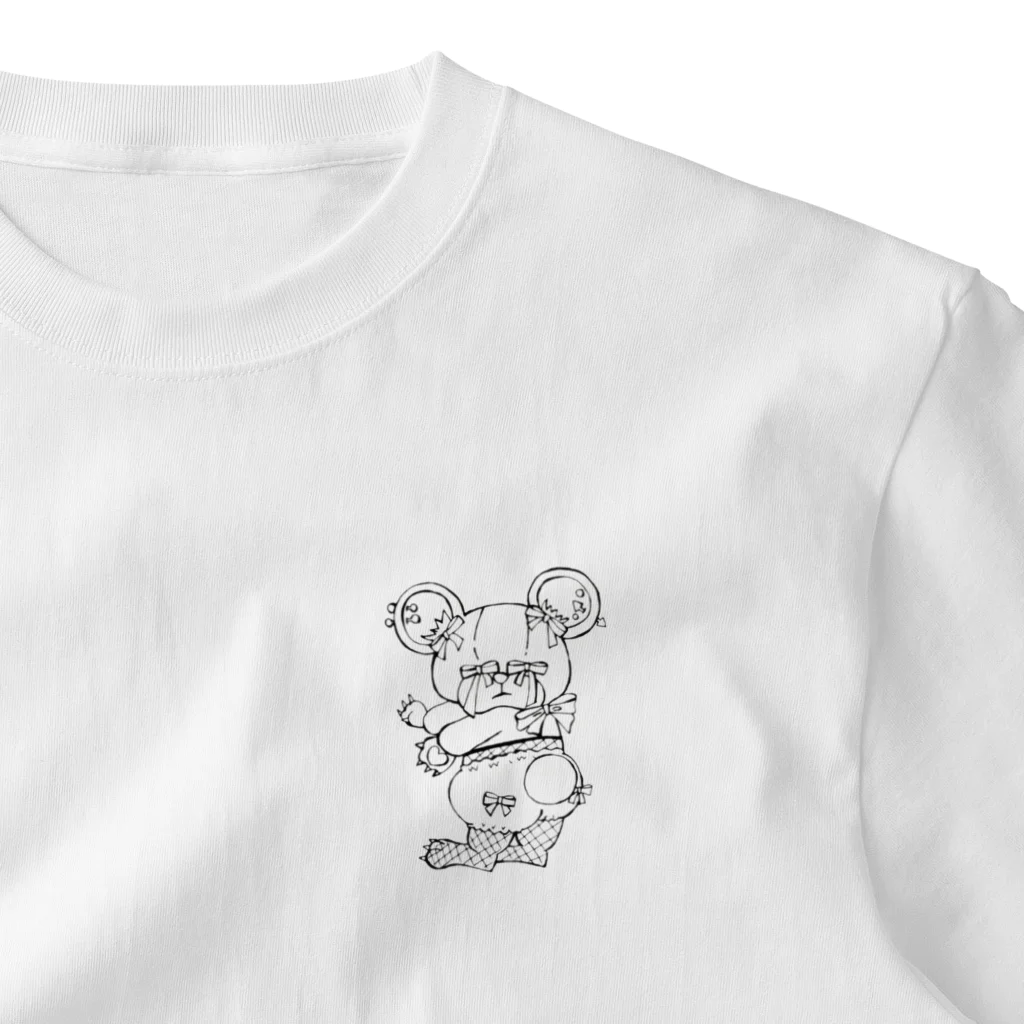 Dr.TeeTeeの網タイツハイウエスト熊 ワンポイントTシャツ