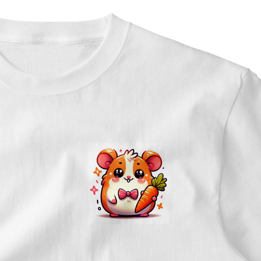 MAKOTO1109のカートゥーン風のキュートなハムスターが描かれた子ども向けデザインです。 ワンポイントTシャツ