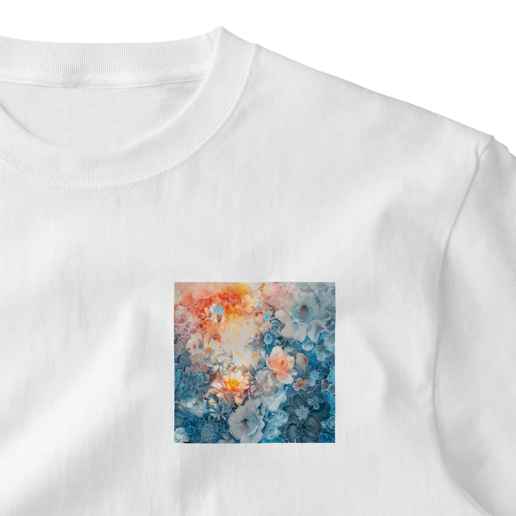 Chi3の花々の温もりと冷たさの交錯 ワンポイントTシャツ