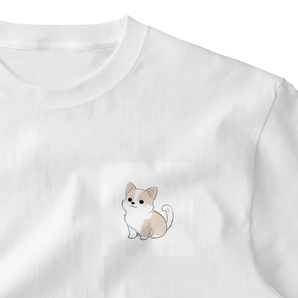 ganeshaのかわいい犬のバックグラウン ワンポイントTシャツ