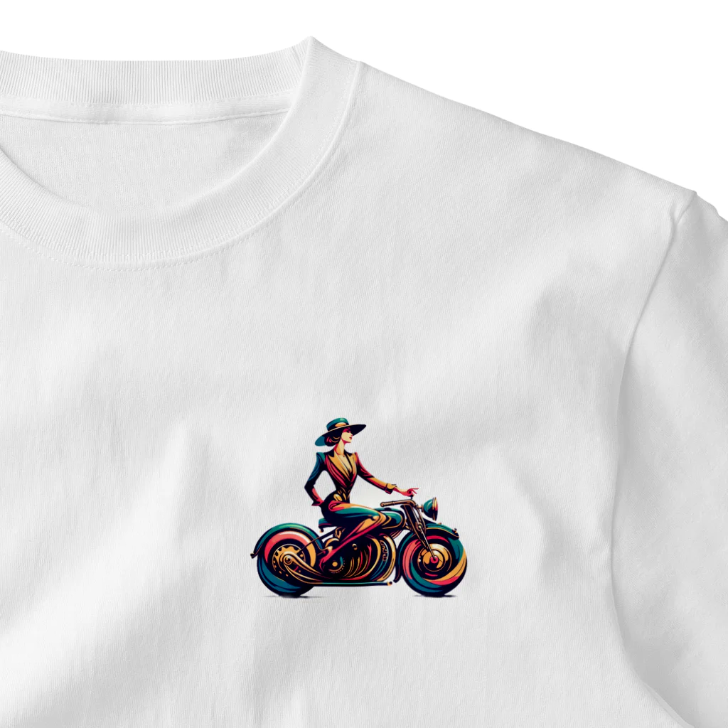 かるるんショップのバイクガール　モダンタイプ One Point T-Shirt