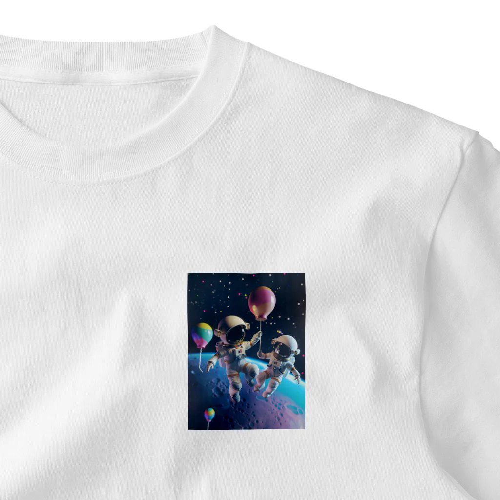 がーるずしょっぷの風船で宇宙にいった宇宙飛行士 One Point T-Shirt