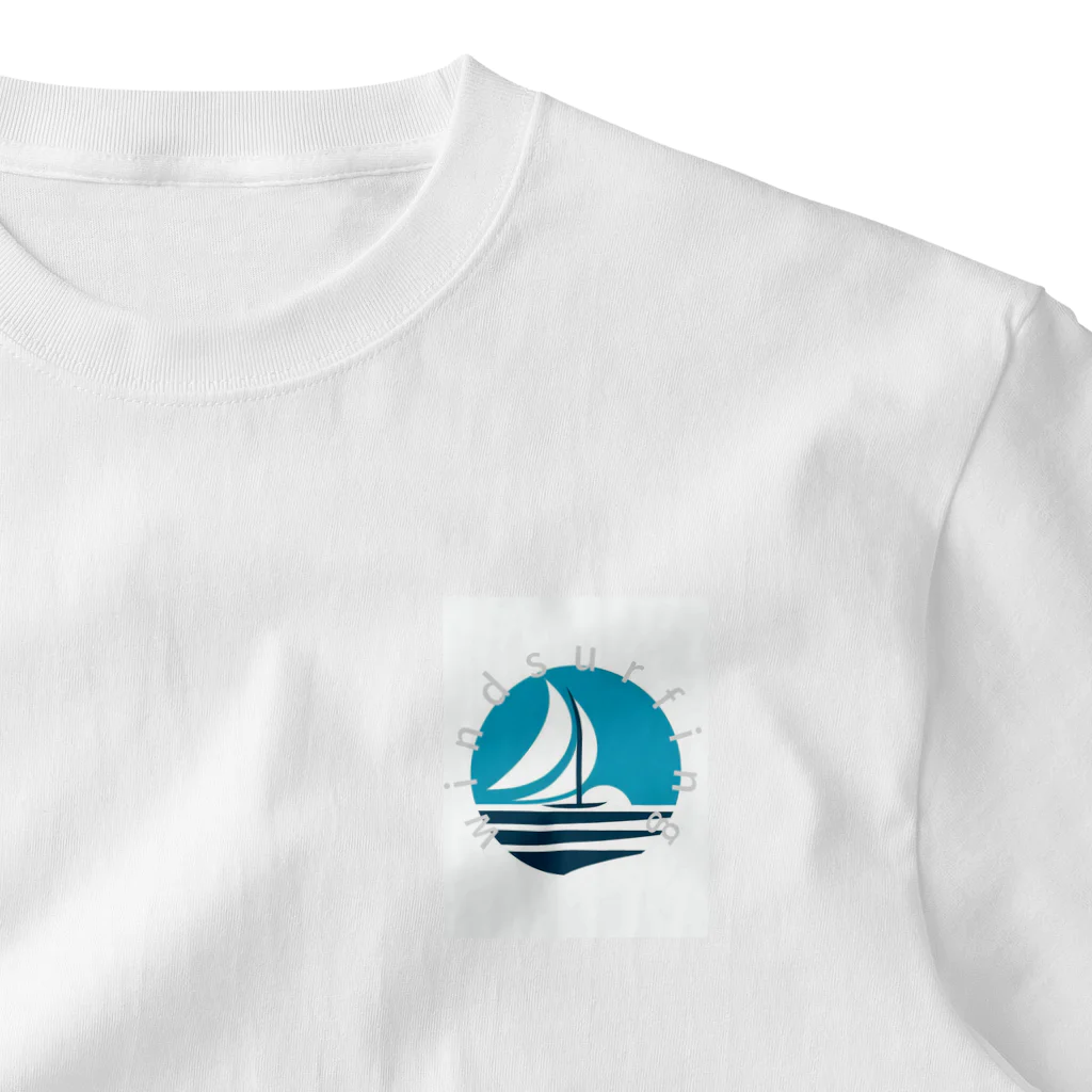 Mt_Pear_Designのwindsurfing bluecolor One Point T-Shirt