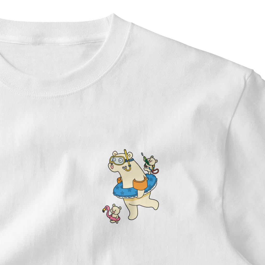 チョッちゃんのシロクマ夏休み ワンポイントTシャツ