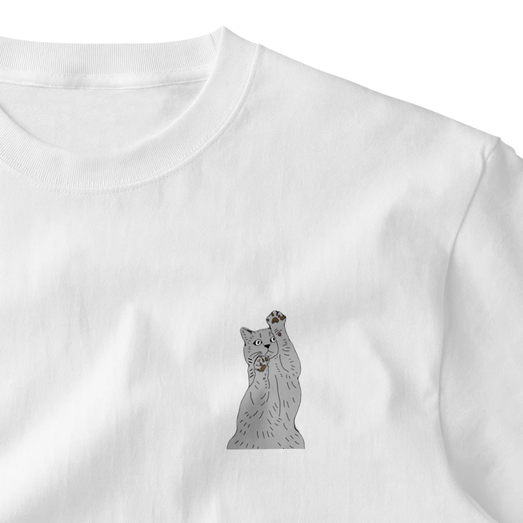 Miss GrayのGray cat One Point T-Shirt