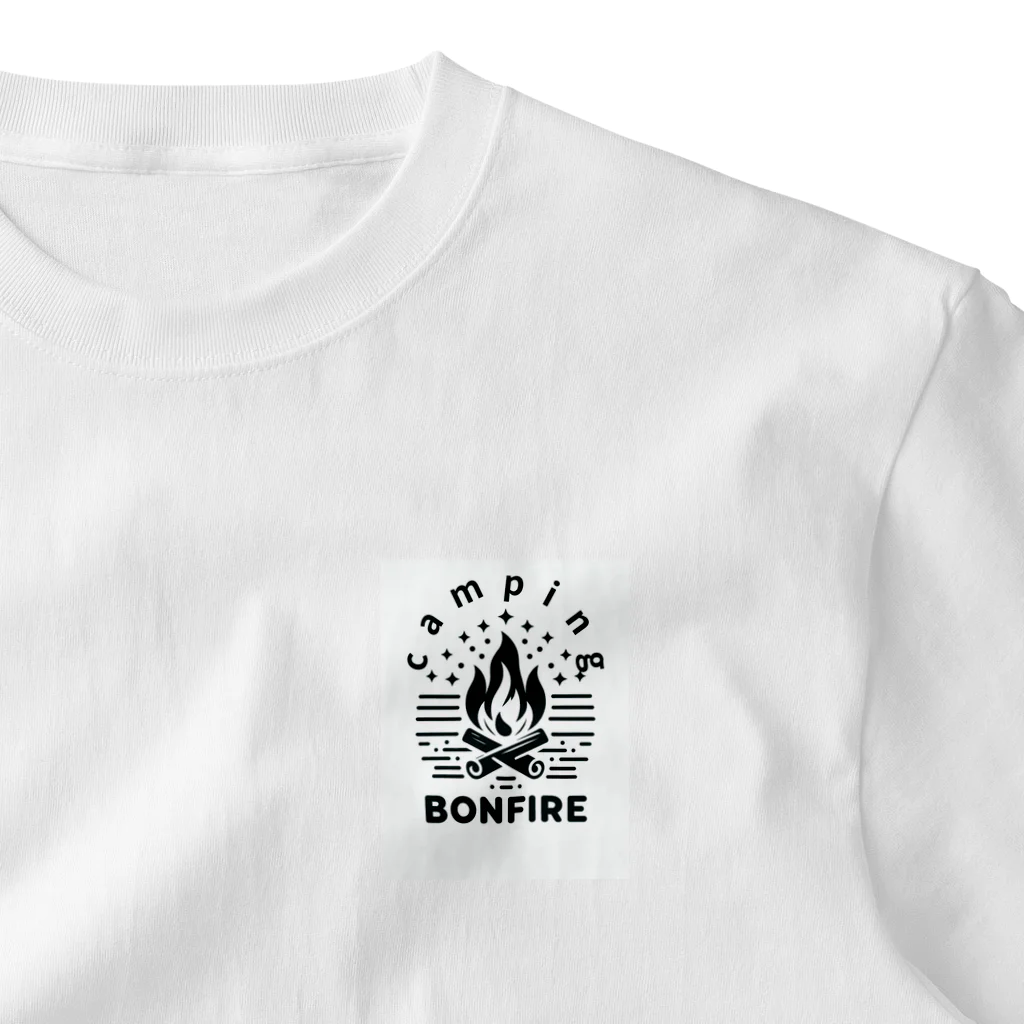 Mt_Pear_Designのcamping bonfire One Point T-Shirt