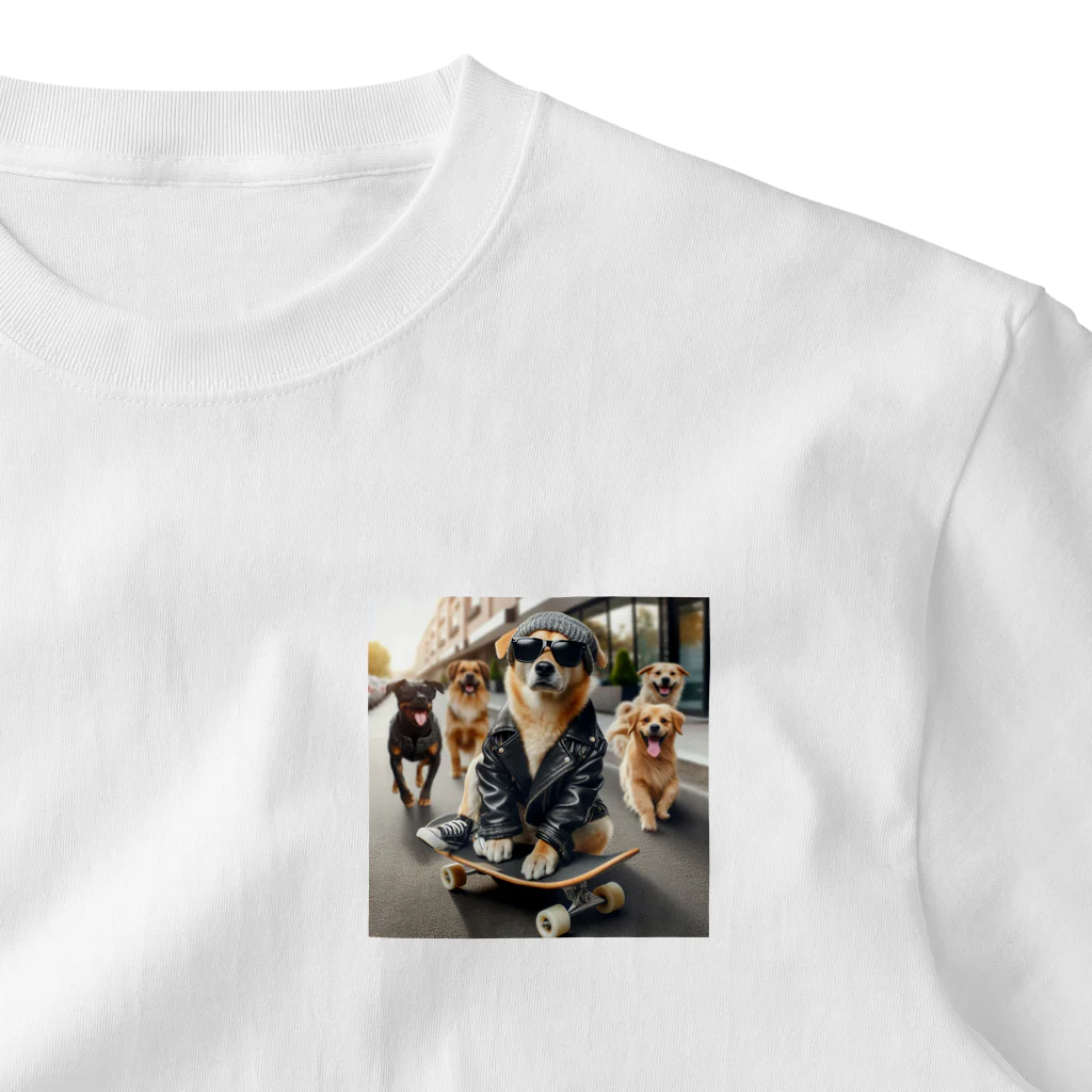 けいちゃんショップのスケートボードの犬 グッズ One Point T-Shirt