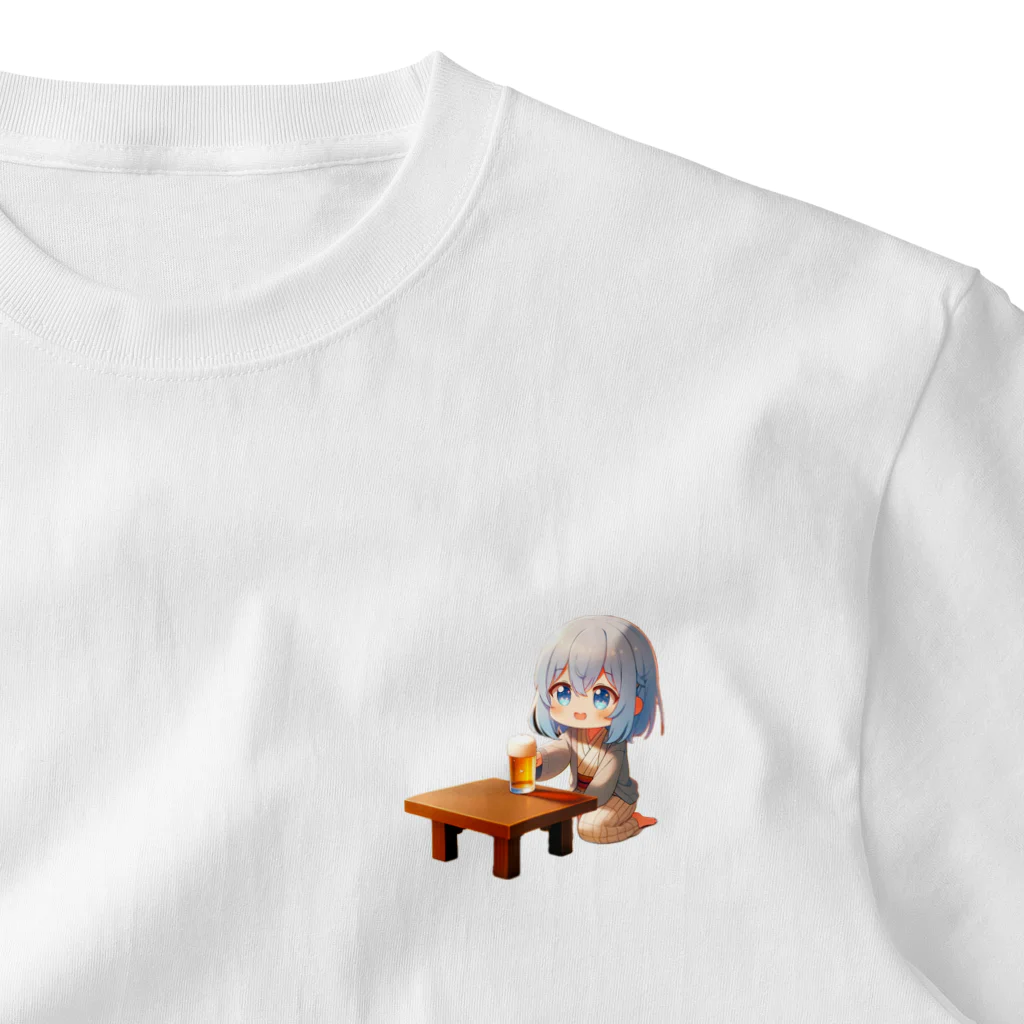 kondiaの毎日お疲れ様🍺ゆるっとchellyちゃん ワンポイントTシャツ