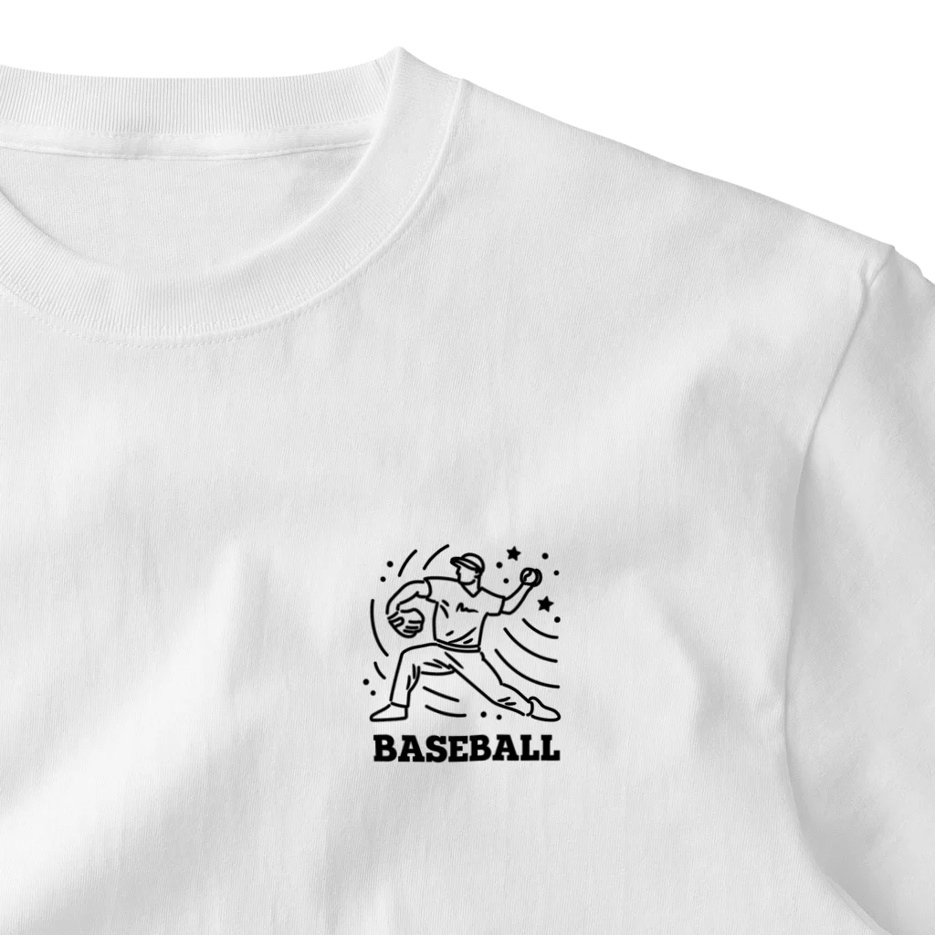 nndesignのBASEBALL LEFT PITCHER One Point T-Shirt