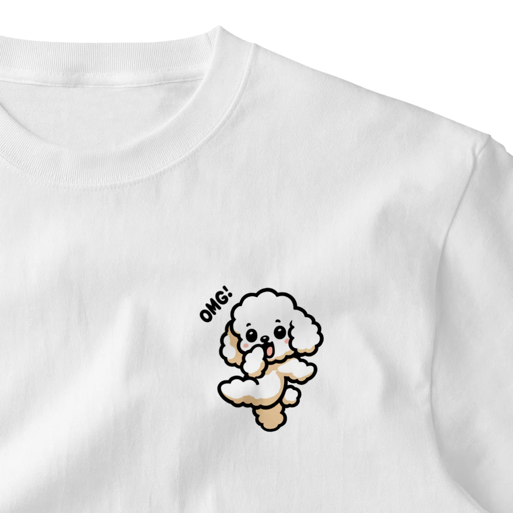 OMG DOG 【オーマイガ ドッグ】のOMG DOG オーマイガ！トイプードルのぷぷる ワンポイントTシャツ