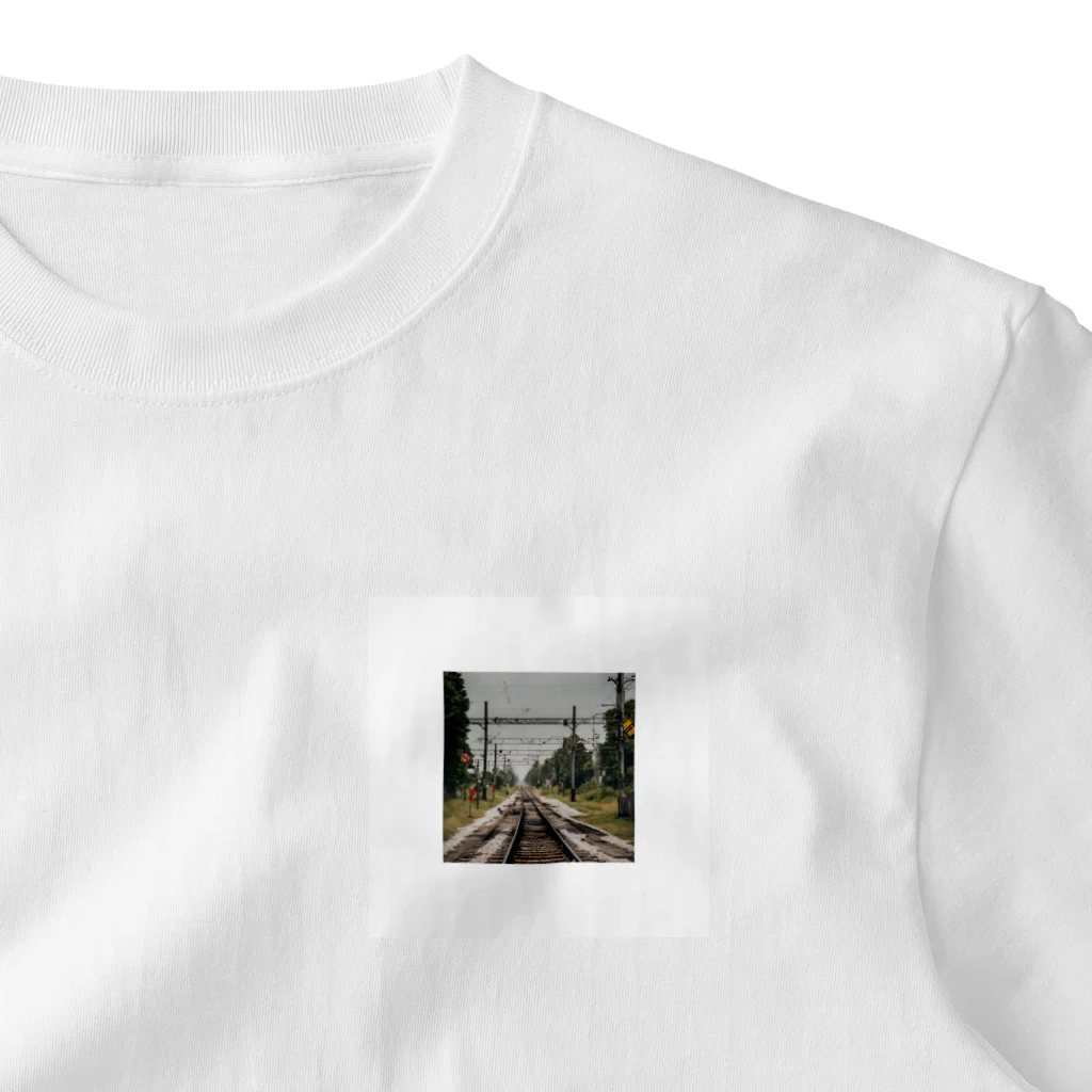 atoyuki_SHOPの鉄道レールデザイン One Point T-Shirt