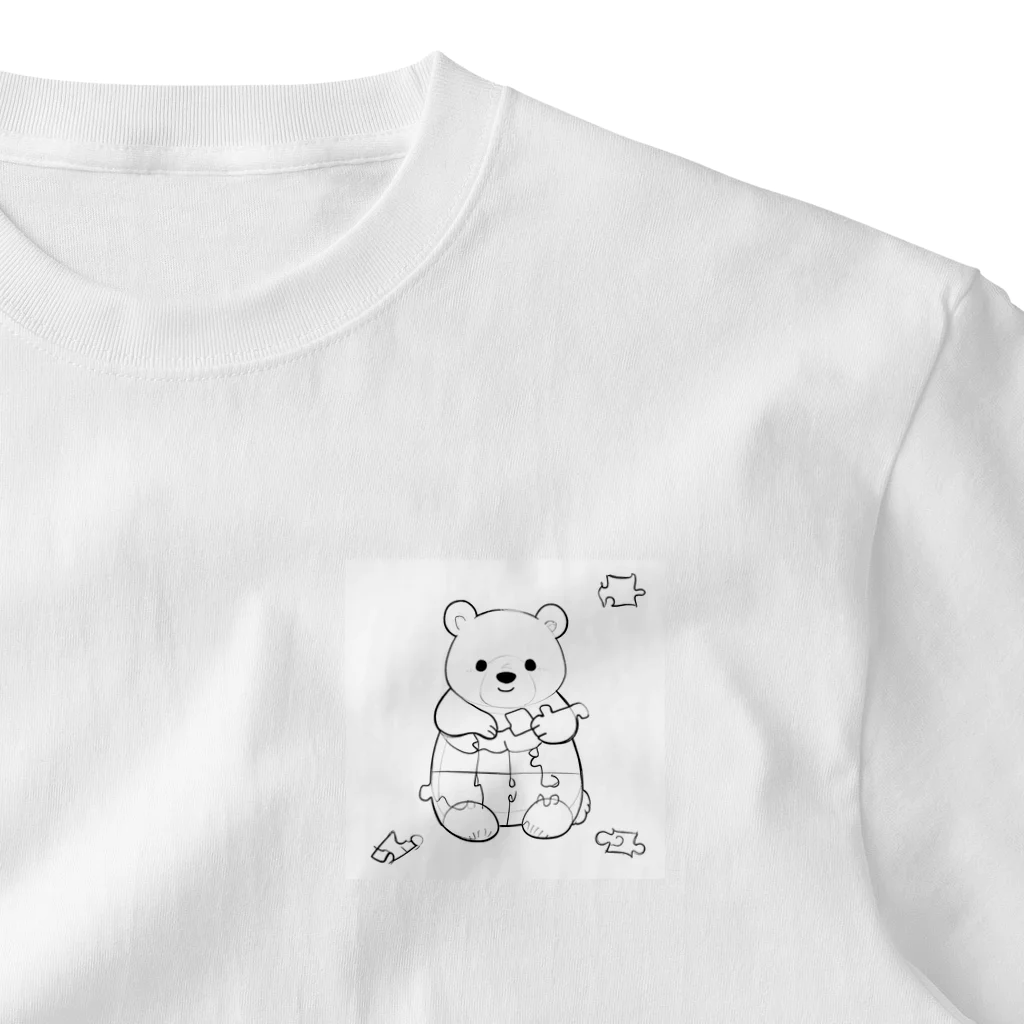 ganeshaのかわいいクマ ワンポイントTシャツ