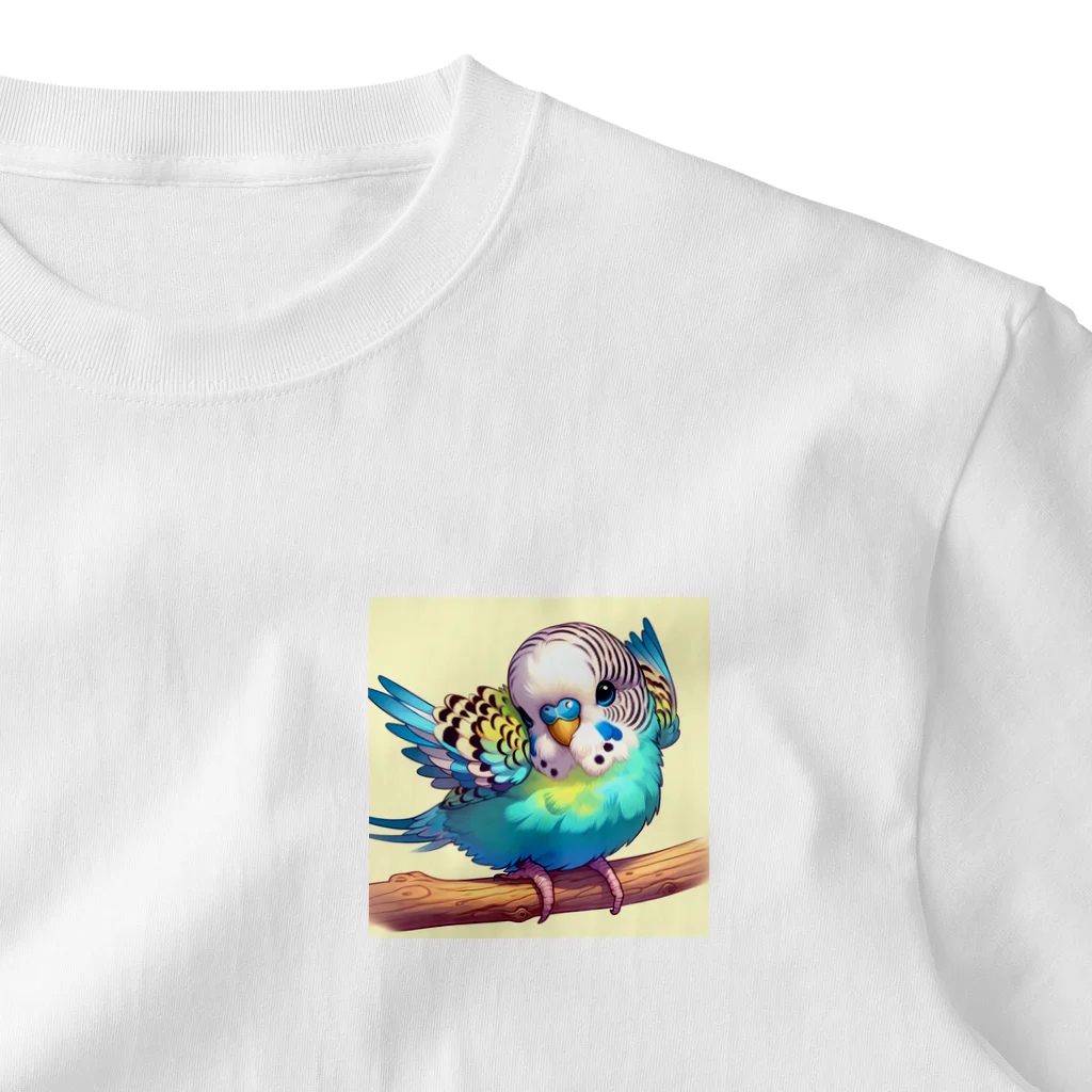 Leicafeの可愛いセキセイインコのグッズ One Point T-Shirt