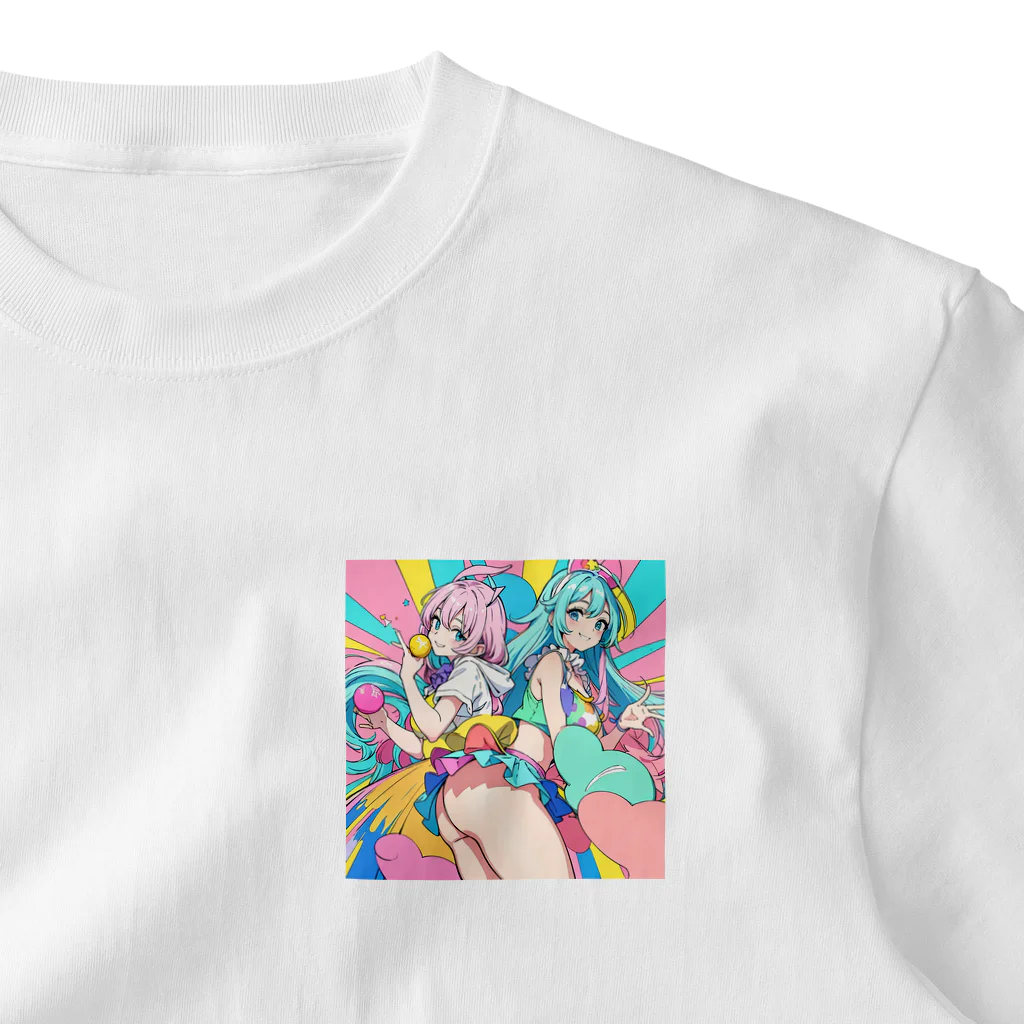 yozoraniyumeoの魔法サーカス姉妹少女 One Point T-Shirt