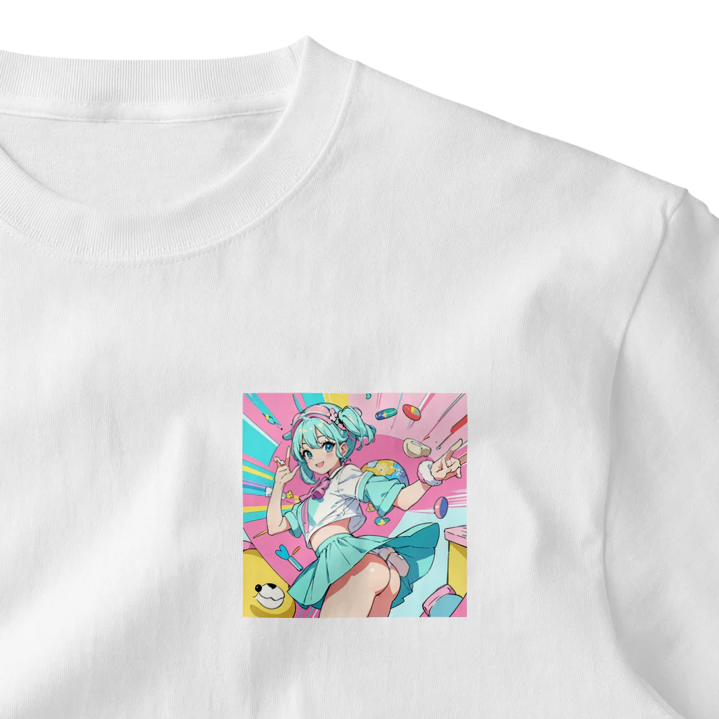 yozoraniyumeoの魔法スイーツ少女 ワンポイントTシャツ