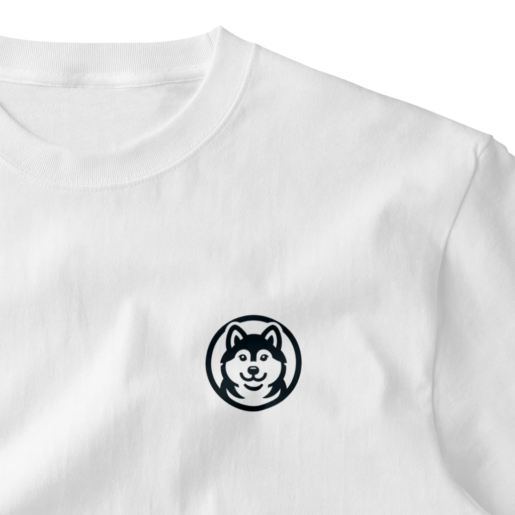 YOUSUN SHOPのブラックシバのキュートなロゴマーク ワンポイントTシャツ