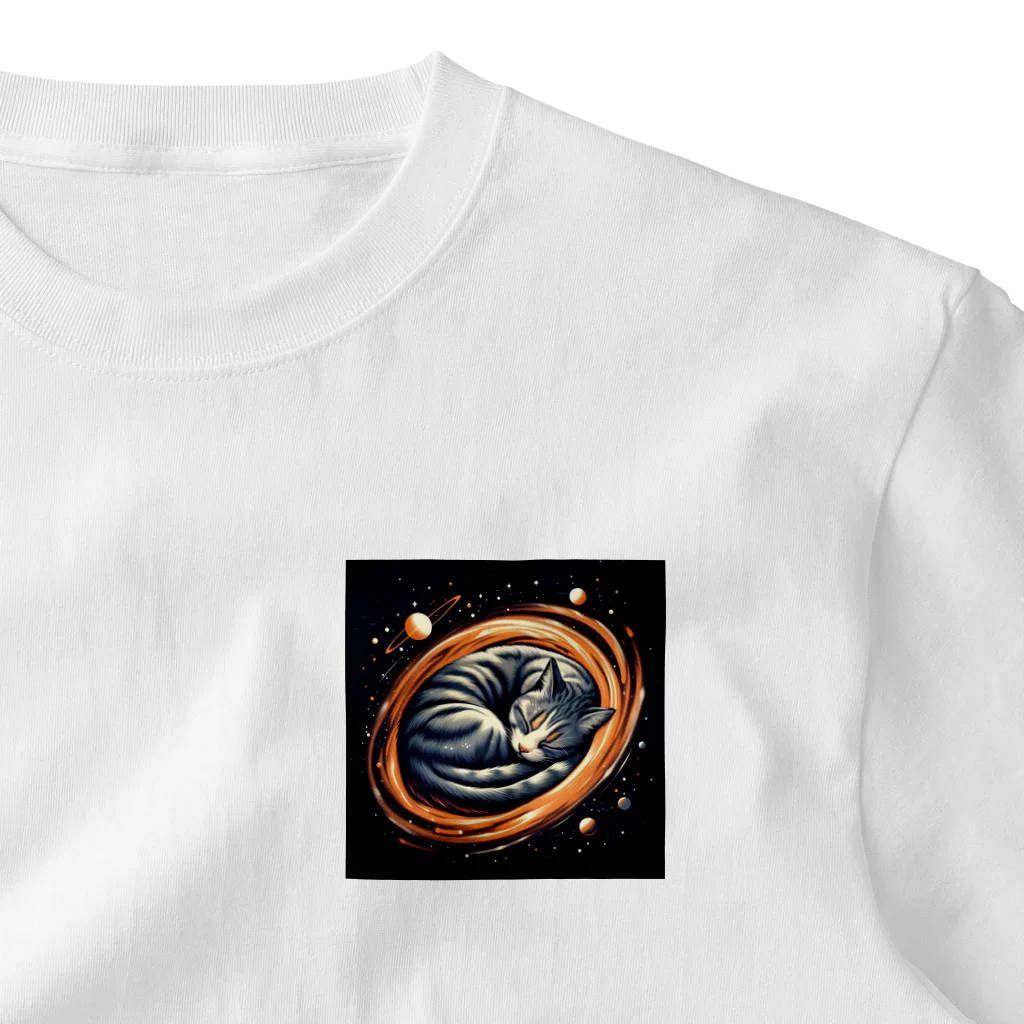 ソルブラインの宇宙空間漂う「プック」 One Point T-Shirt